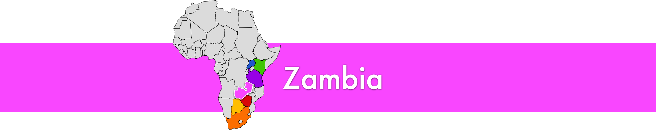 banner with Zambia map